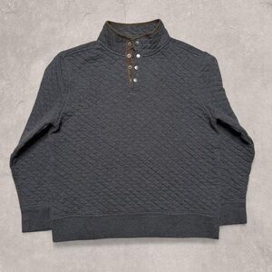 Banana Republic Quilted Button Up Quarter Zip Pull Over Sweater